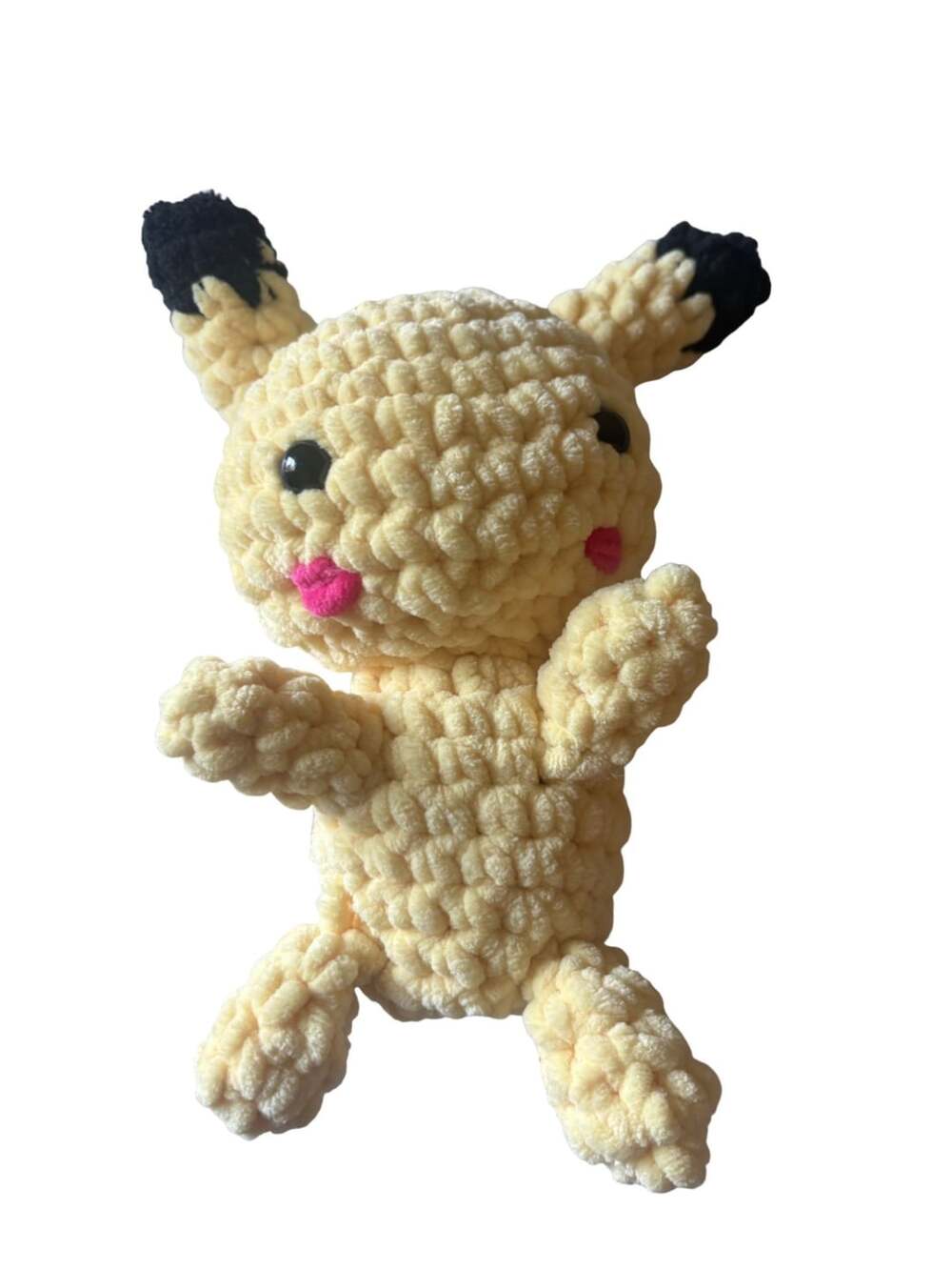 Handmade Crochet Amigurumi Pikachu Plushie Snuggler